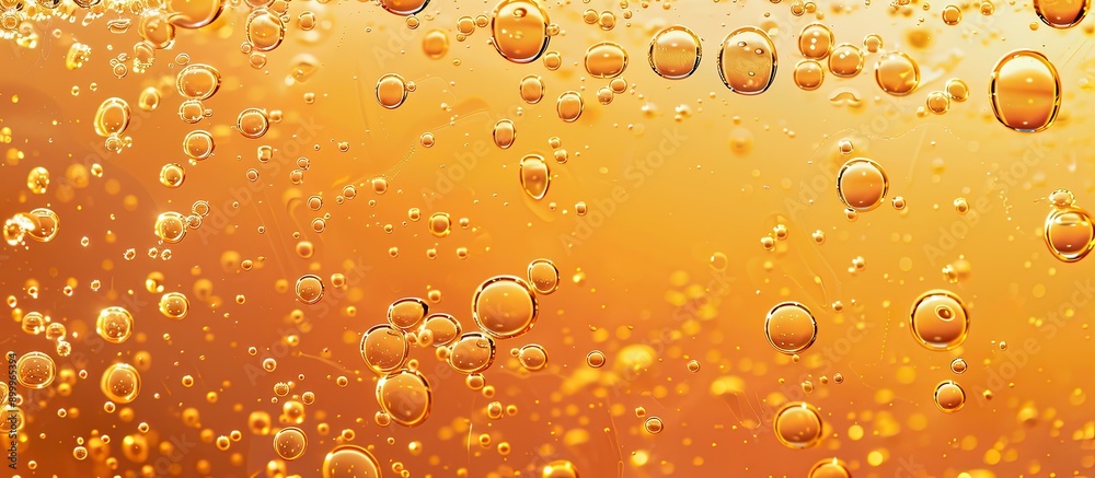Close-Up View of Tiny Bubbles in Orange Beer Creating a Captivating Display Close-Up View of Tiny Bubbles in Orange Beer Creating a Captivating Display