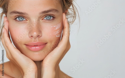Woman Applying Face Cream