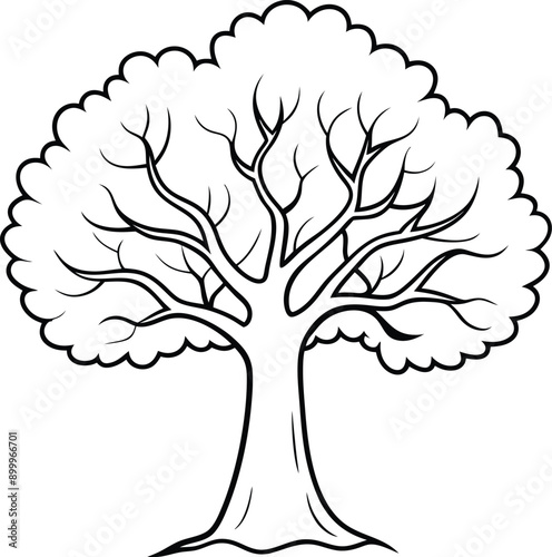 Silhouette of Oak Tree Vector illustration eps 10