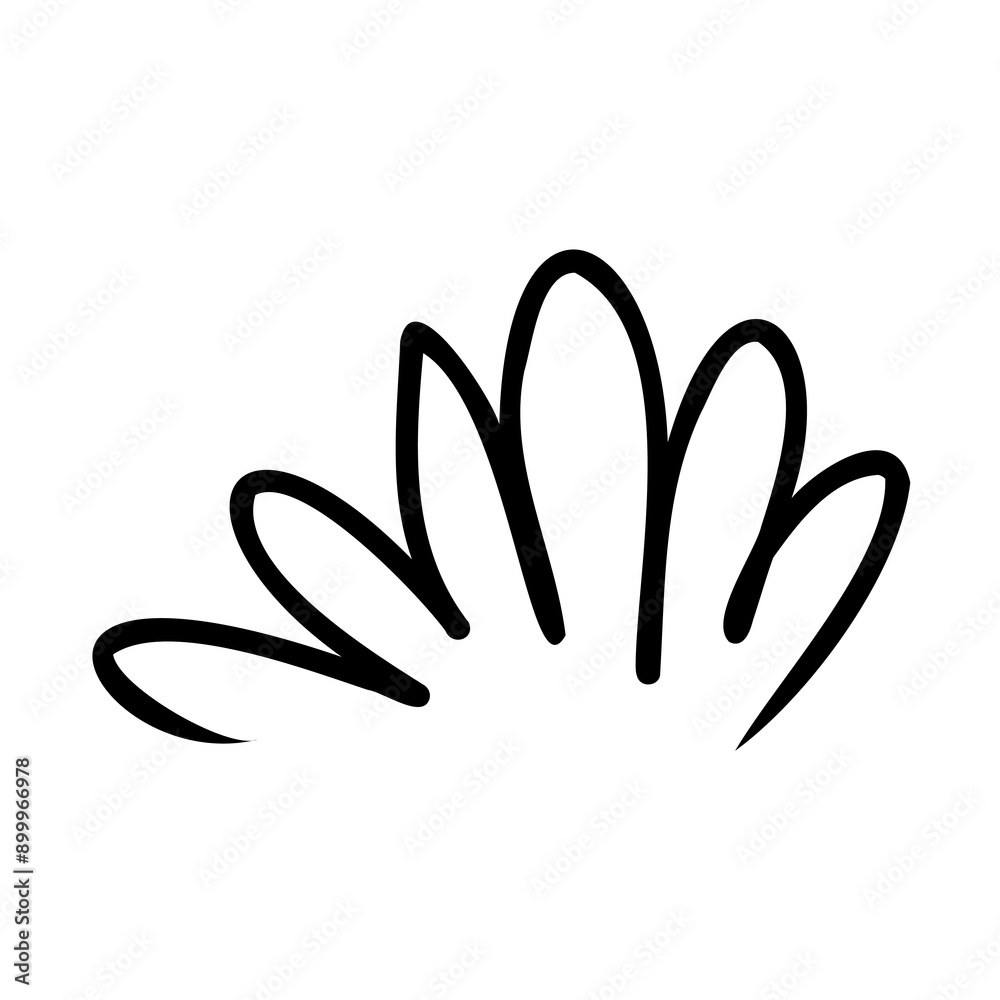 Obraz premium Shrub of various shapes, bush of grass With illustration style doodle and line art