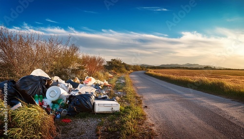 Obraz na płótnie garbage dumped in the countryside w salonie
