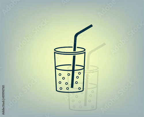 Vector illustration with shadow on gradient background