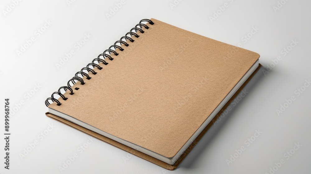 Paper spiral notebook against a white backdrop Paper spiral notebook against a white backdrop