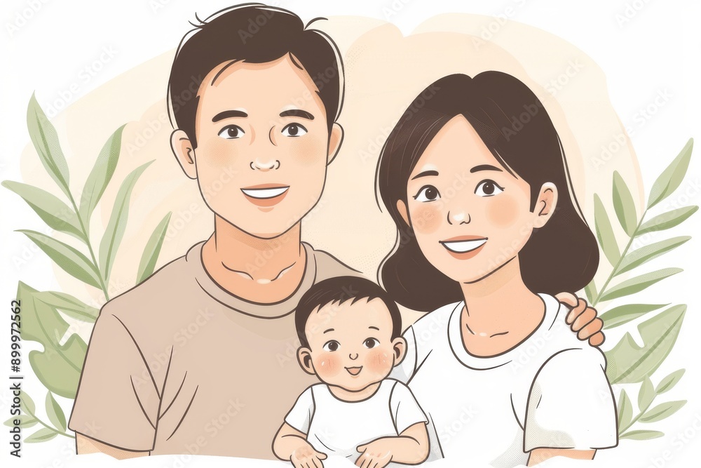 Whimsical family illustration with pastel colors highlighting love and togetherness in a playful artistic style Whimsical family illustration with pastel colors highlighting love and togetherness in a playful artistic style