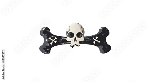 Vector Cross Bones, Graphic Illustrative for Halloween, Spooky and Classic Pirate Symbol Design Element, png file, isolated on white