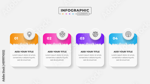 Vector business process infographic design template with 4 steps or options