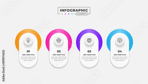 Vector business process infographic design template with 4 steps or options