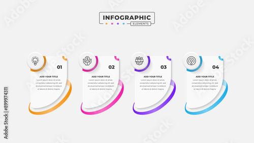 Vector business process infographic design template with 4 steps or options