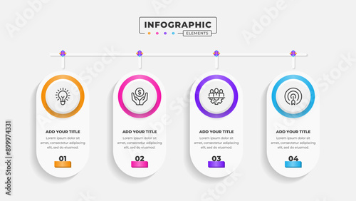 Vector business process infographic design template with 4 steps or options