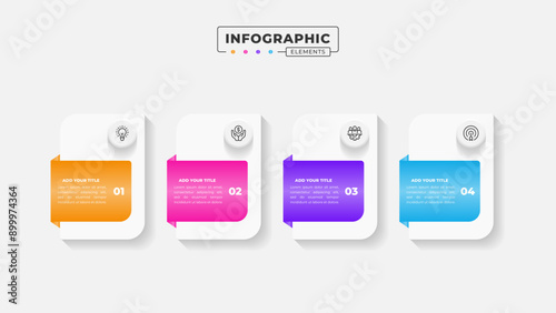 Vector business process infographic design template with 4 steps or options