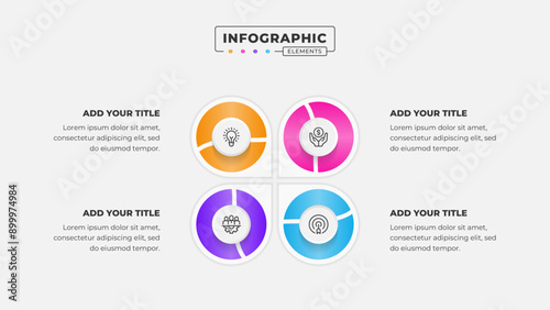 Vector business process infographic design template with 4 steps or options