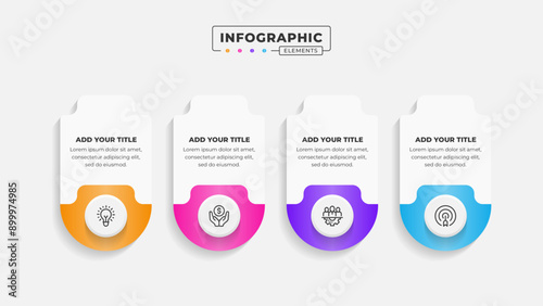 Vector business process infographic design template with 4 steps or options