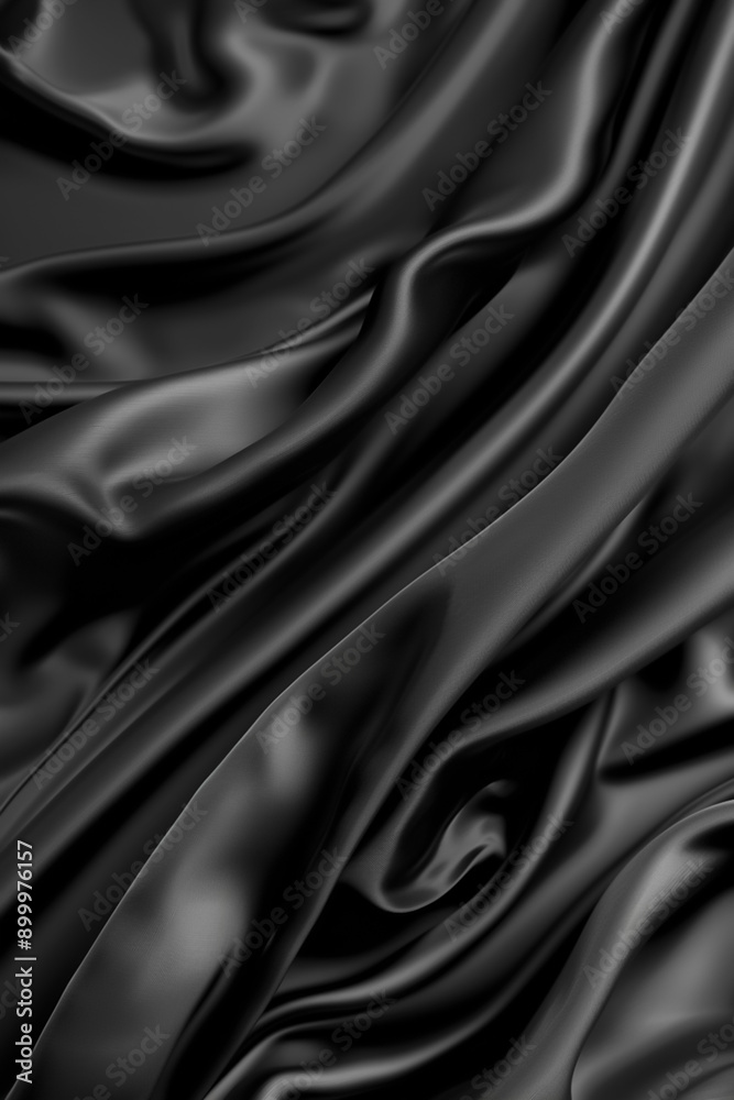 Obraz premium A black fabric with a pattern of swirls and lines