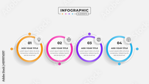 Vector business process infographic design template with 4 steps or options