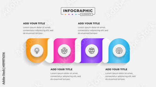 Vector business process infographic design template with 4 steps or options