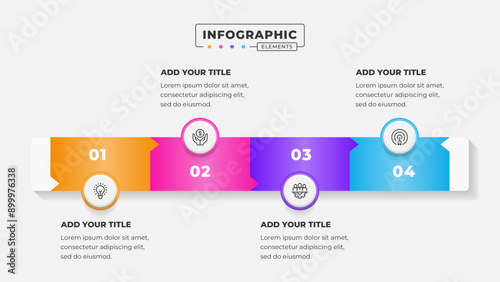 Vector business process infographic design template with 4 steps or options