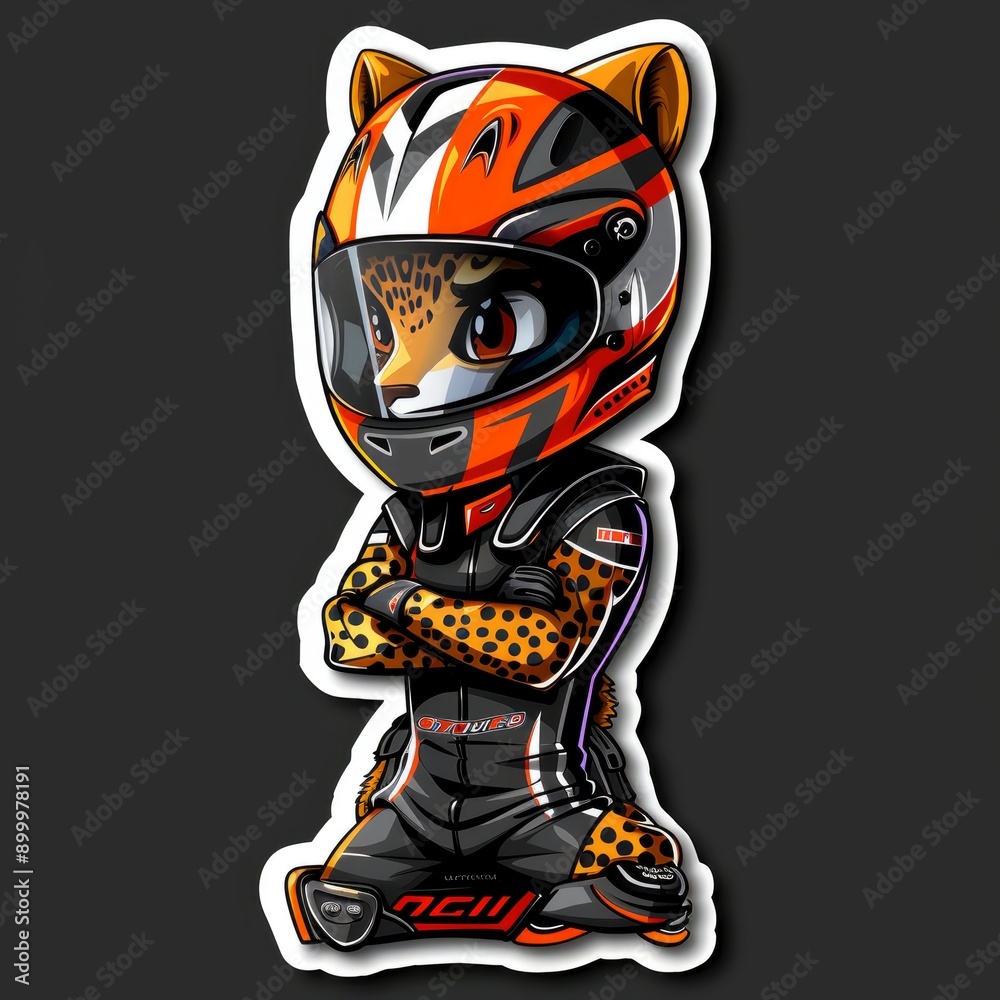 Cheetah Racer in Motorcycle Cheetah Racer in Motorcycle