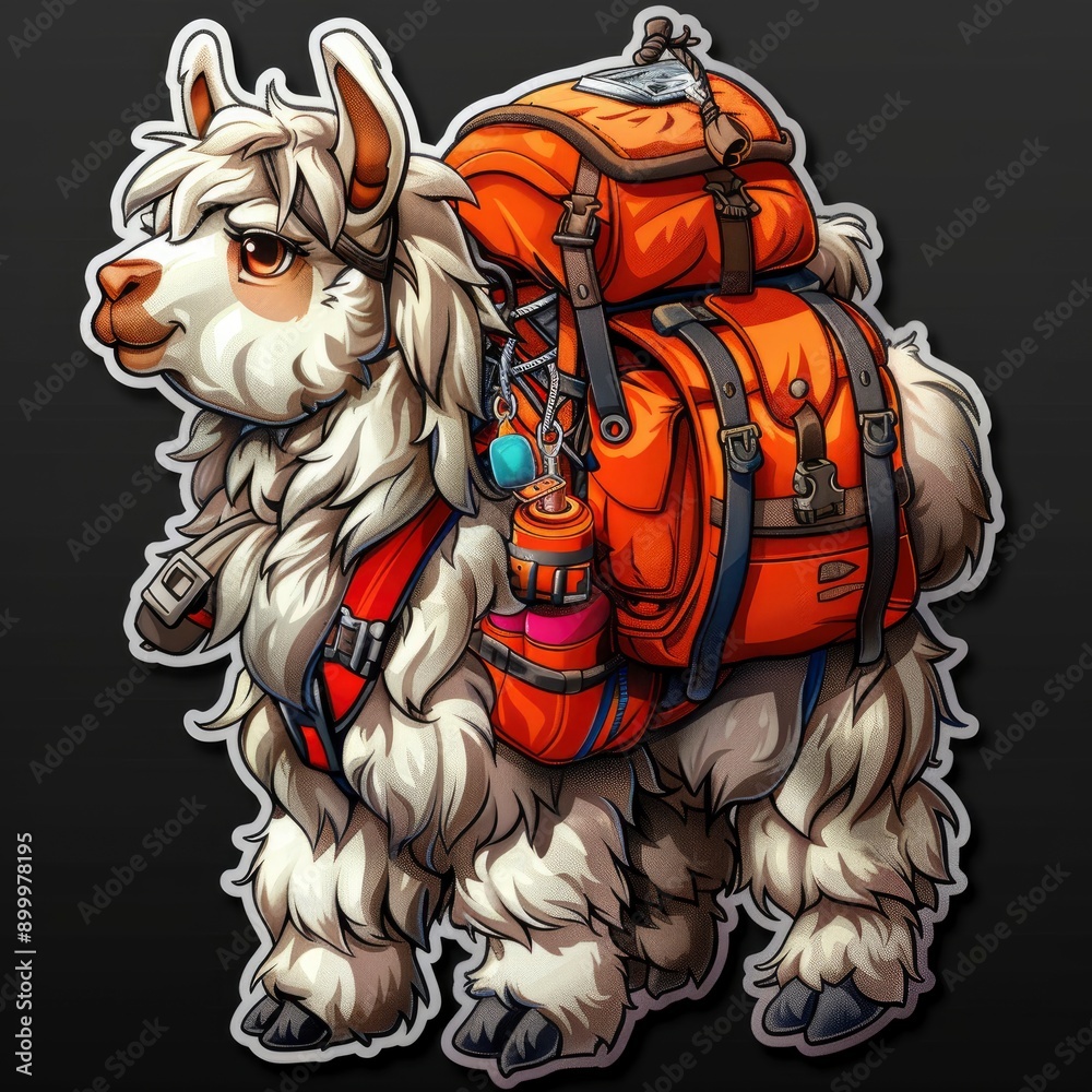 Llama with Backpack - Hiking Llama with Backpack - Hiking