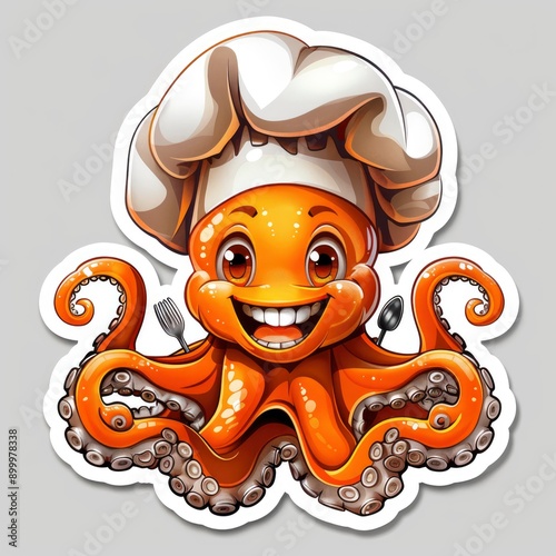 Cartoon Octopus Chef photo