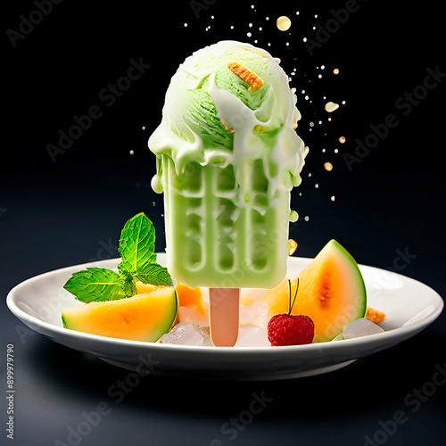 ice pops with delicious flavor and light background