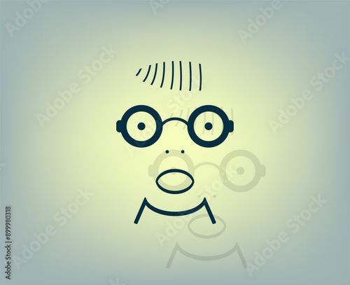Vector illustration with shadow on gradient background