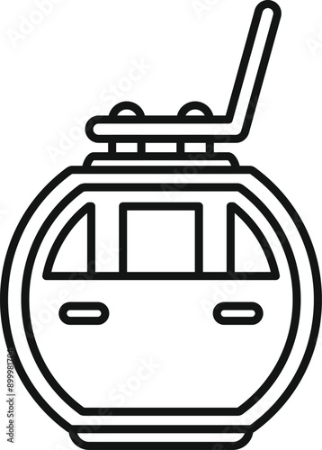 Outline icon of a funicular cabin moving up, designed for web and mobile apps