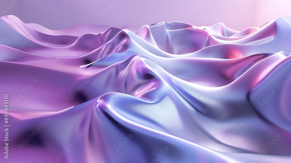 Fototapeta premium Abstract purple and blue 3d render of a rippling liquid surface.