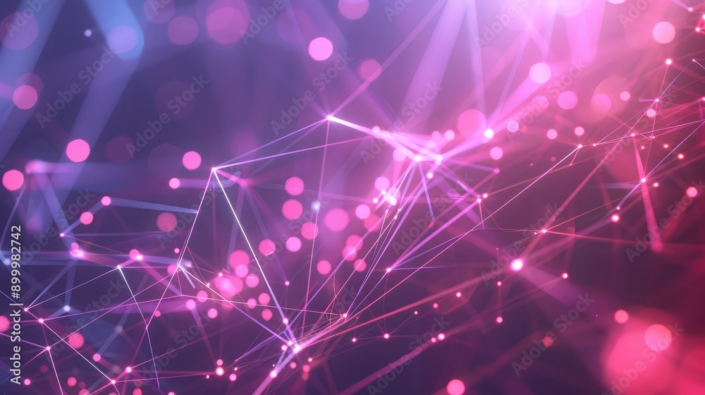 Fototapeta premium Futuristic network technology background with glowing lines and data nodes, illustrating digital communication systems.