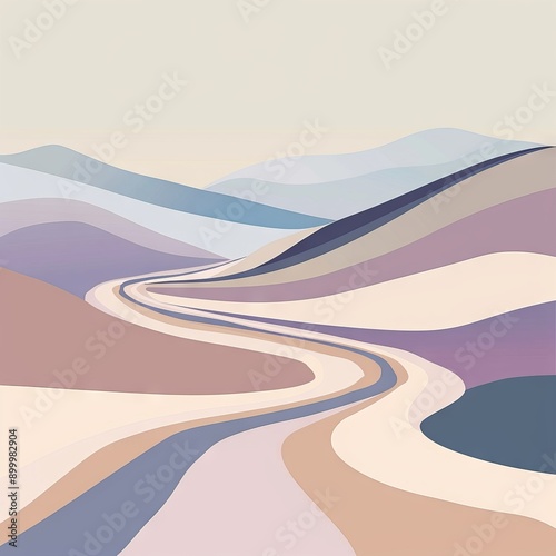 Abstract depiction of a winding, endless road