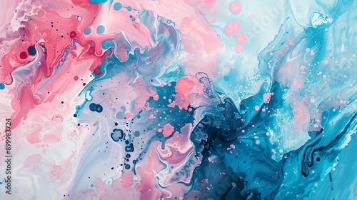 Dynamic Acrylic Splashes with Pastel Shades © LaurieCu