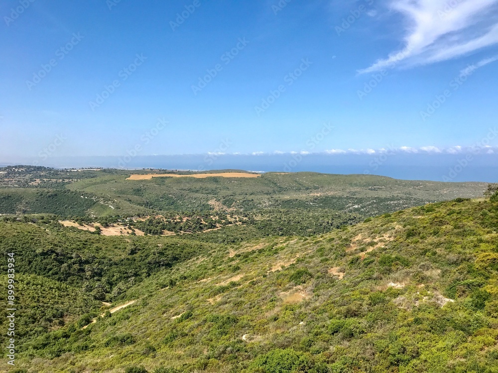 View of valley and sea from the top View of valley and sea from the top