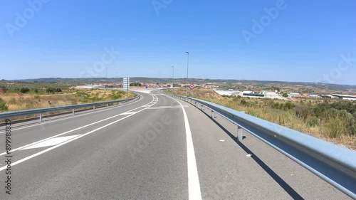 C-43 paved road near Gandesa, comarca of Terra Alta, Province of Tarragona, Catalonia, Spain photo