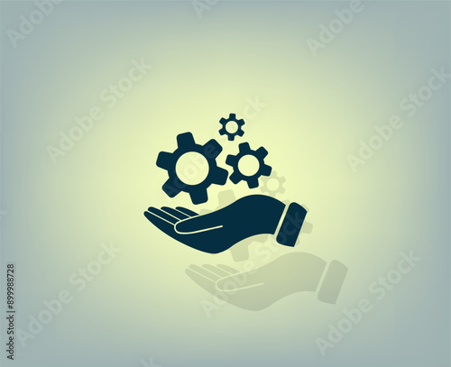 Vector illustration with shadow on gradient background