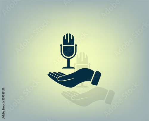 Vector illustration with shadow on gradient background