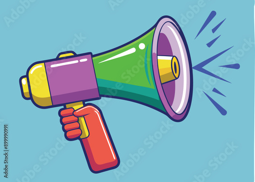 hand holding megaphone bullhorn vector illustration 