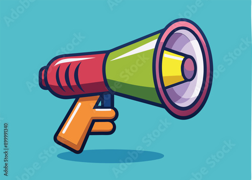 hand holding megaphone bullhorn vector illustration 