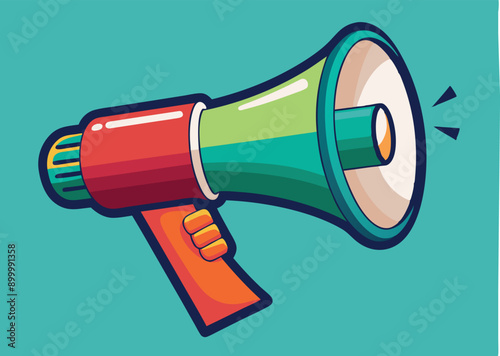 hand holding megaphone bullhorn vector illustration 