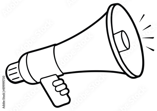 hand holding megaphone bullhorn vector illustration 