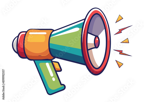 hand holding megaphone bullhorn vector illustration 