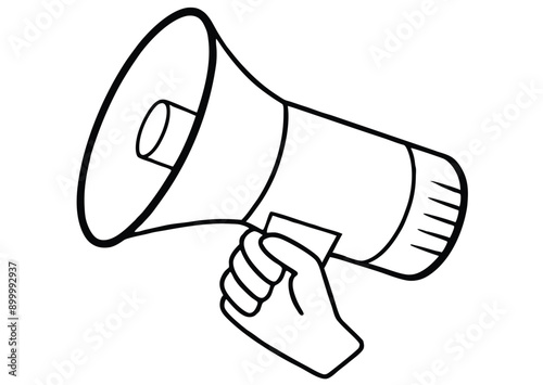 hand holding megaphone bullhorn vector illustration 