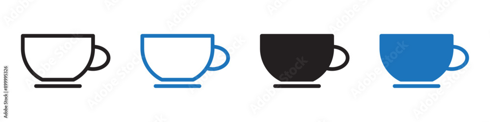 coffee cup icon set sign set in outline style graphics design coffee cup icon set sign set in outline style graphics design