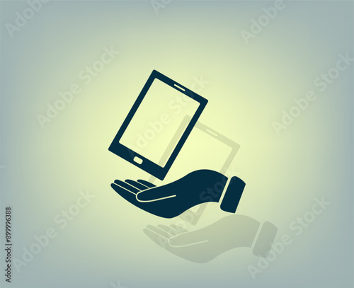 Vector illustration with shadow on gradient background
