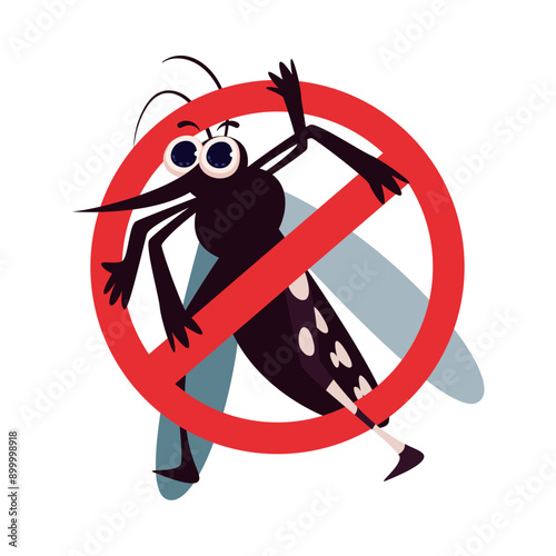 warning symbol with aedes mosquito
