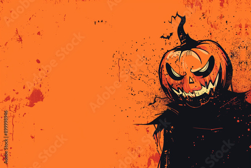 Jack O`Lantern profile image for spooky Halloween themes with plenty of space for messages photo