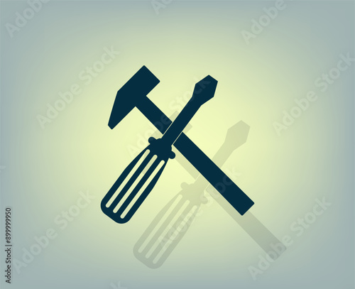 Vector illustration with shadow on gradient background