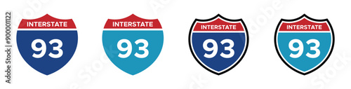 Interstate 93 highway vector signs