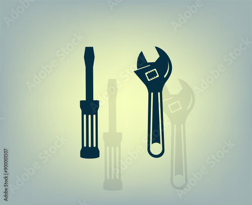 Vector illustration with shadow on gradient background