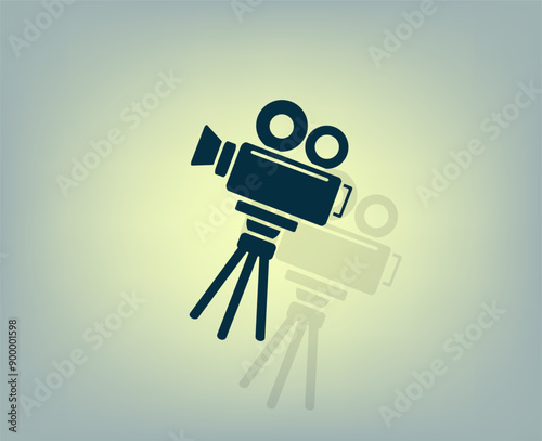 Vector illustration with shadow on gradient background