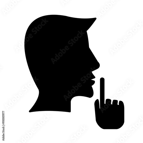 Keep silence icon template