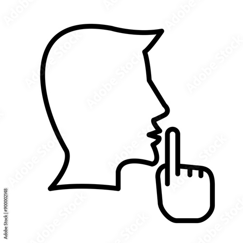 Keep silence icon template
